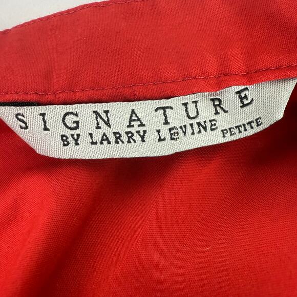 Signature by Larry Levine Women's Petite PL Red Button Down Blouse New Office - Picture 11 of 14